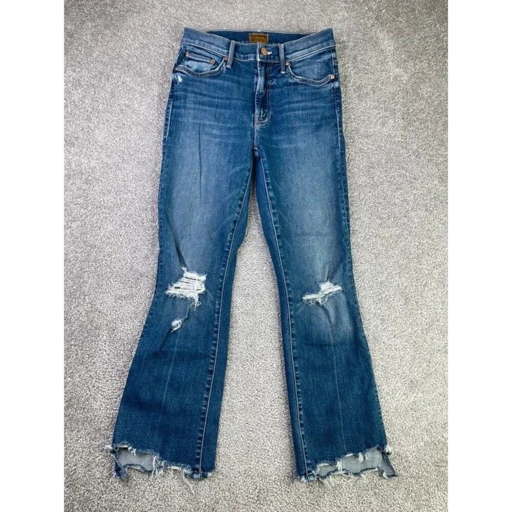 Mother The Insider Crop Step Chew Jeans Size 25 Dancing on Coals